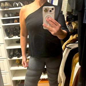 One shoulder women’s blouse, black size Small